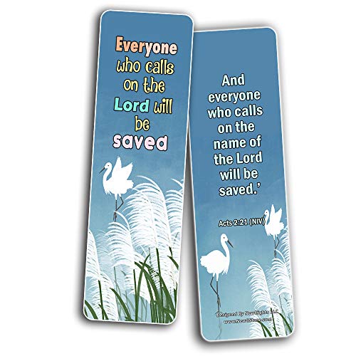 Salvation Scriptures Cards Bookmarks for Kids (30 Pack) - Well Designed and Easy To Memorize Bible Verses For Kids