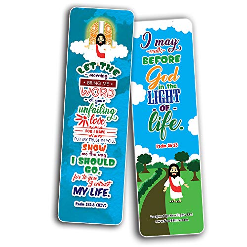 Walk in the Light Bible Verse Bookmarks (60-Pack) - Church Memory Verse Sunday School Rewards - Christian Stocking Stuffers Birthday Party Favors Assorted Bulk Pack