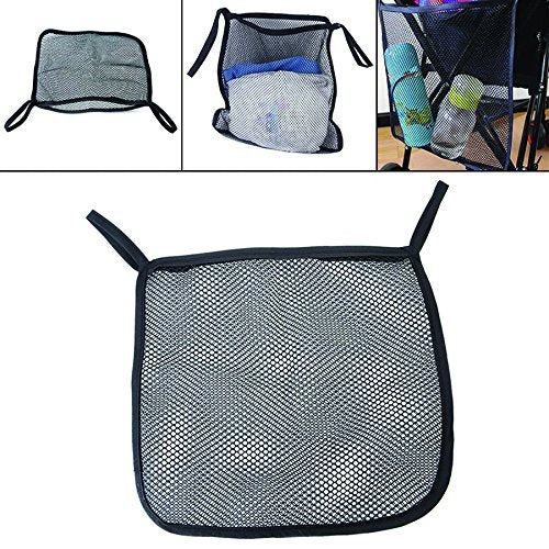 Charis Kid Mesh Stroller Bag - Stroller Attachable Organizer Carrying Bag - Umbrella Baby Stroller Accessories (Black with Blue Edge (2 Pack))