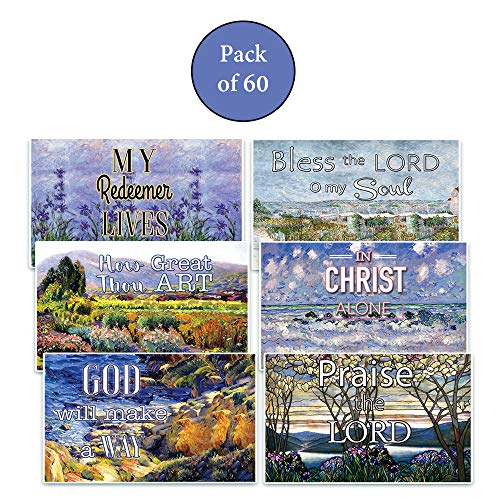 Christian Bible Verse Postcards - In Christ Alone (60-Pack) - Variety Encouraging Postcards
