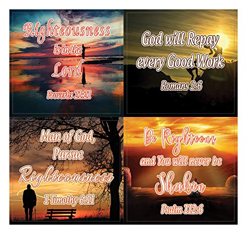 Encouraging Religious Stickers - Righteousness & God's Rewards (5-Sheet) - Great Variety Colorful Stickers