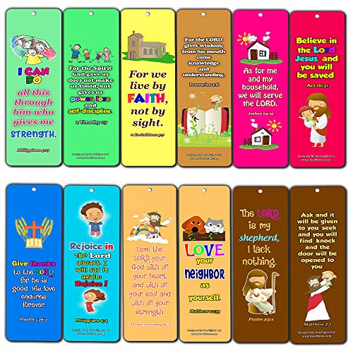 Trust in the Lord Memory Verses Bookmarks (60-Pack) - Perfect Giveaways for Sunday School, VBS and Children's Ministry