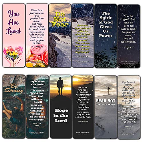 Bible Verses About Anxiety Bookmarks (60-Pack) - Trust Faith Scripture Cards Variety Bulk Buy - VBS Sunday School Baptism Thanksgiving Christmas Rewards Inspirational Gift