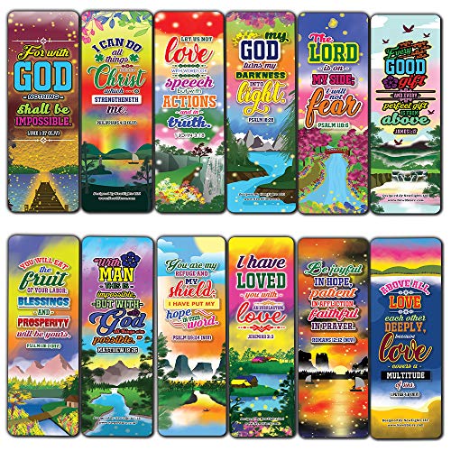 Inspirational Quotes Bible Verse Bookmarks (30-Pack) - Stocking Stuffers for Boys Girls - Children Ministry Bible Study Church Supplies Teacher Classroom Incentives Gift