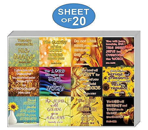 Christian Stickers for Women Series 1 (20 Sheets) - Assorted Mega Pack of Inspirational Stickers