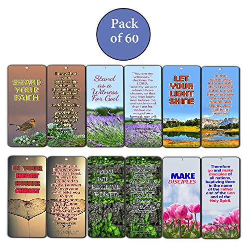 Bible Verses About Become A Witness for Christ (60 Pack) - Perfect Giveaways for Sunday School and Ministries