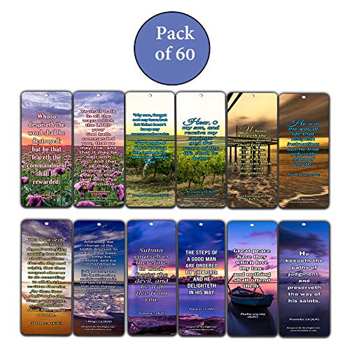 KJV Scriptures Bookmarks - Rewards for Obeying God (60-Pack) - Perfect Gift Idea for Friends and Loved Ones