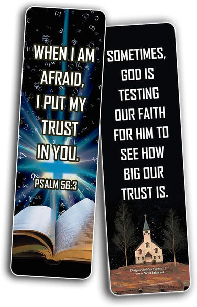 NewEights Famous Verses and Quotes on Trust (12-Pack) – Daily Motivational Card Set – Collection Set Book Page Clippers – Ideal for Church Events