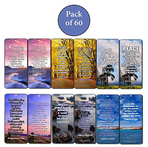 Encouragement Bible Verses And Quotes Bookmarks KJV (60-Pack) - Awesome Gift Idea for Friends and Loved Ones