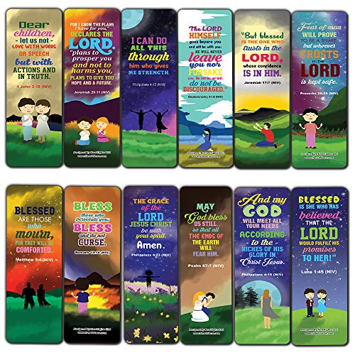 Top Bible Verses about God's Blessings NIV Bookmarks for Teens (30-Pack) - Stocking Stuffers for Boys Girls - Children Ministry Bible Study Church Supplies Teacher Classroom Incentives Gift