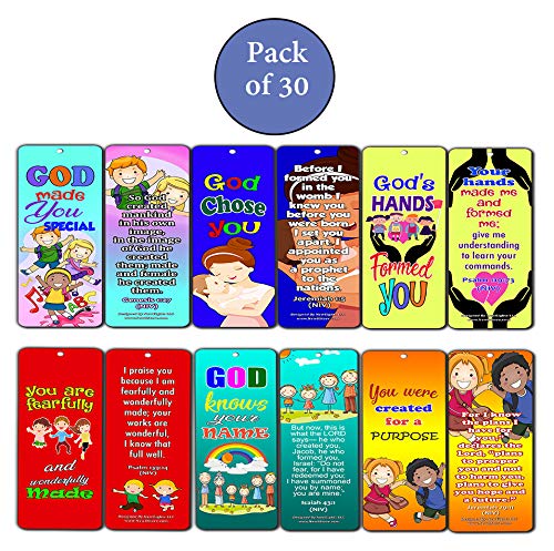 Children of God Bible Verses Bookmarks Cards (30-Pack) - Handy Memory Verses for Kids Perfect for Children?s Ministries and Sunday Schools