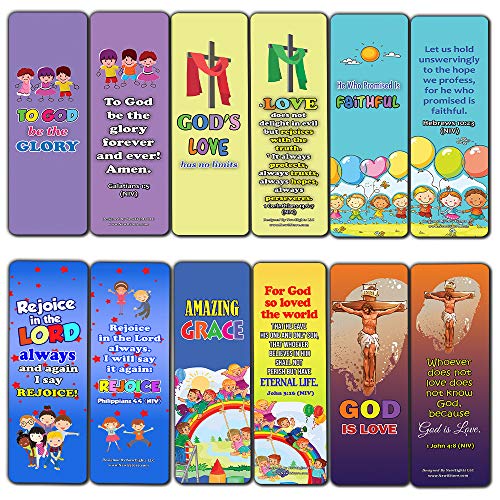 Amazing Grace Bible Bookmarks for Kids Boys Girls (60-Pack) - Easter Basket Stuffers Sunday School Children Ministries VBS Vacation Bible School