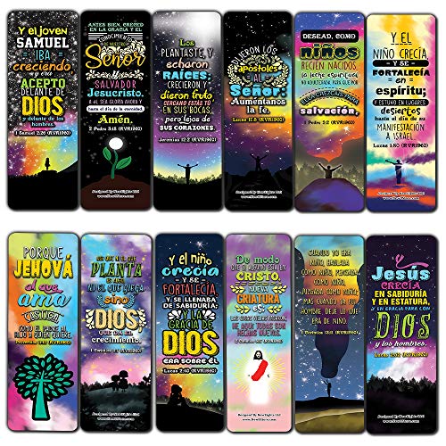 Spanish Spiritual Growth Bookmarks (30-Pack) - Stocking Stuffers for Boys Girls - Children Ministry Bible Study Church Supplies Teacher Classroom Incentives Gift