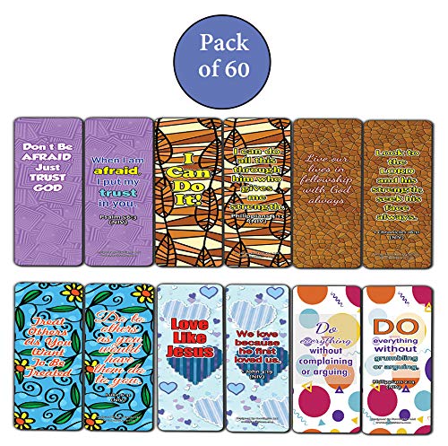 Devotional Bible Verses for Kids Bookmarks (60 Pack) - Perfect Giveaways for Sunday School and Ministries Designed to Encourage and Motivate Children