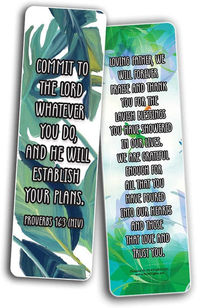 Popular Prayers and Bible Scriptures on Blessings Bookmarks (60-Pack) - Church Memory Verse Sunday School Rewards - Christian Stocking Stuffers Birthday Party Favors Assorted Bulk