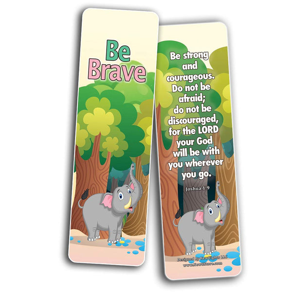 Encouraging Bible Verses Bookmarks for Kids - Animal Series 1