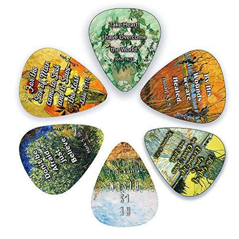 Guitar Picks with Christian Jesus Has Risen Bible Verses (12-Pack)