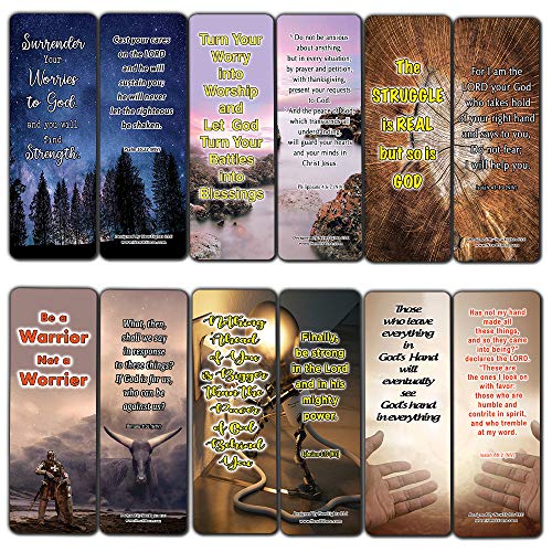 Trusting God And Not Worrying Religious Christian Bookmarks (60-Pack) - Perfect Giftaway for Sunday School and Ministries