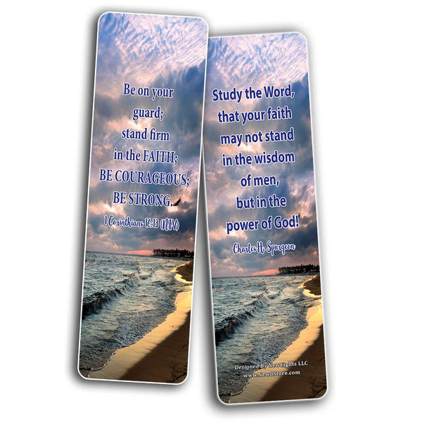 Faith Bible Scriptures & Quotes Bookmarks Cards (60-Pack)