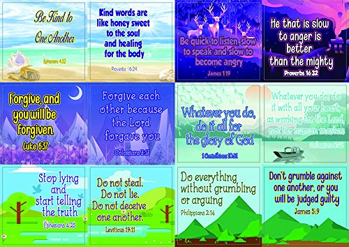Christian Character Building Stickers for Kids Series 1 (20-Sheets) - Great Giftaway Stickers for Ministries
