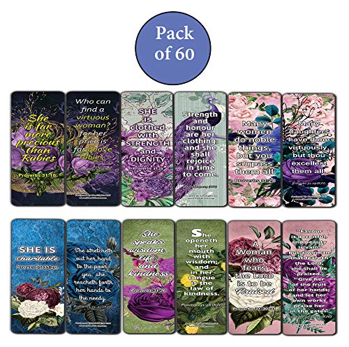 Virtuous Women Proverbs 31 KJV Scriptures Bookmarks for Women (12-Pack)