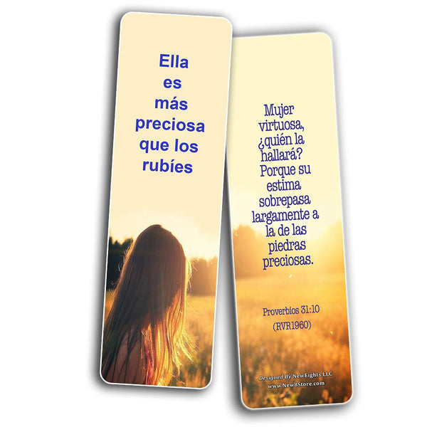 Spanish Bible Verses About Virtuous Woman Bookmarks