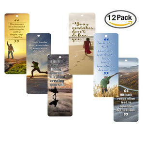 NewEights Inspirational Quotes Bookmarks (12-Pack) for Men and Women - Motivation Quotes Bookmarks for Books - Office Decor - Wall Decor