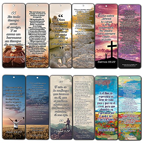 Spanish Bookmarks - Popular Inspirational Bible Verses (30-Pack) - Awesome Collection of Spanish Bookmarks
