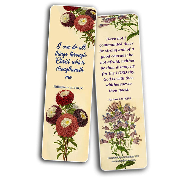 Flower Bookmark KJV Scriptures Series 3
