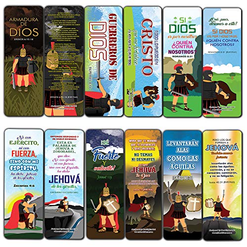 Spanish Armadura de Dios Armor of God Bookmarks (30-Pack) - Stocking Stuffers for Men & Women - Bible Study Church Supplies Teacher Classroom Incentives Gift