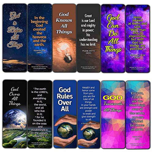 Sovereignty of God Bible Scriptures Bookmarks (60 Pack) - Perfect Giveaways for Sunday School and Ministries