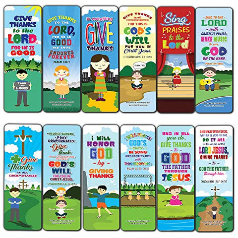 Top Bible Verses for Gratitude Bookmarks for Kids