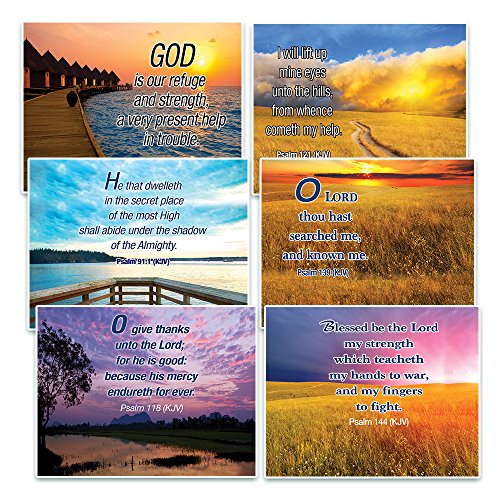 Religious Postcards (30-Pack) - Psalms KJV Psalm 91 46 118 121 139 144 - Bulk Collection & Gift with Inspirational, Motivational, Encouragement Messages