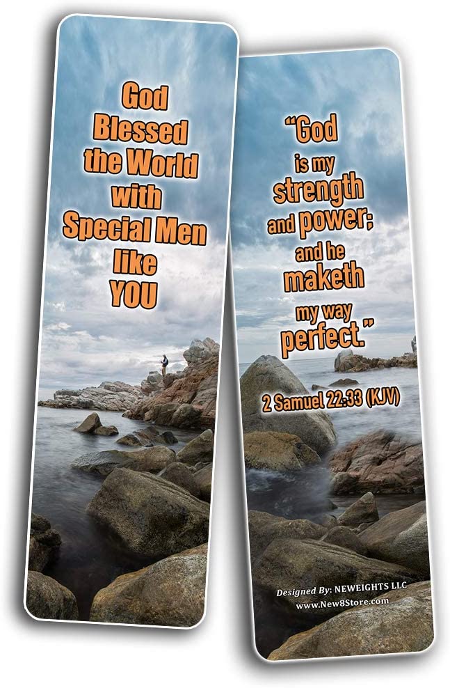 Christian Bookmarks Cards - Special Men Inspirational Bible Verse Bookmarks (30-Pack)