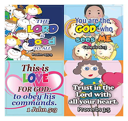Short Bible Verses Stickers for Kids (10-Sheet)