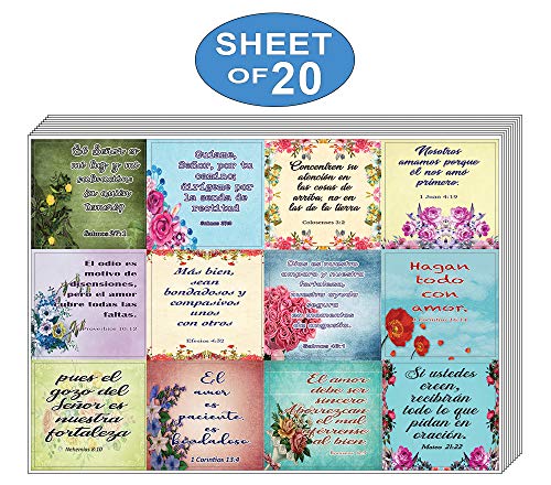 Spanish Christian Stickers for Women Series 3 (20-Sheet) - Perfect Giftaway for Women's Ministry
