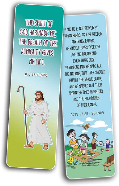 NewEights Bible Memory Verses on Creation Series 2 (30-Pack) – Daily Motivational Card Set – Collection Set Book Page Clippers – Ideal for Church Events