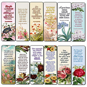 Religious Empowering Bible Verses Flowers Bookmarks for Women
