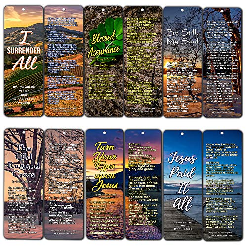 Hymn Bookmarks Series 2 - I Surrender All (60-Pack)- Handy Hymns of Old That You Can Use Wherever You Go