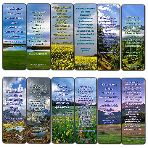 Spanish Inspirational Bible Verses for Cancer Patients Bookmarks (12-Pack)