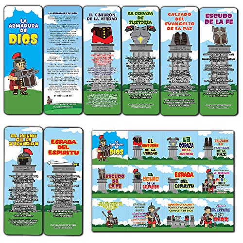 Spanish Armor of God Bookmarks and Stickers for Kids