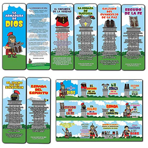 Spanish Armor of God Bookmarks and Stickers for Kids