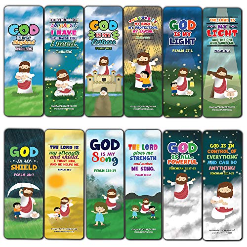 Knowing God Christian Bookmarks Cards (30-Pack) - Stocking Stuffers for Boys Girls - Children Ministry Bible Study Church Supplies Teacher Classroom Incentives Gift