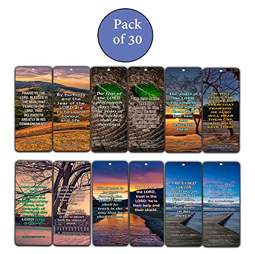 KJV Scriptures Bookmarks - Fear of The Lord (30-Pack) - Great Bible Text Compilation that is Handy and Easy To Bring Along With