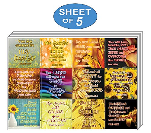 Christian Stickers for Women Series 3 (5-Sheet) - Great Variety Colorful Stickers