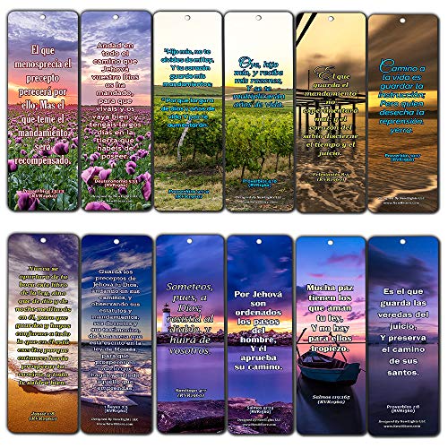 Spanish Scriptures Bookmarks - Rewards for Obeying God (30-Pack) - Great Bible Text Compilation that is Handy and Easy To Bring Along With