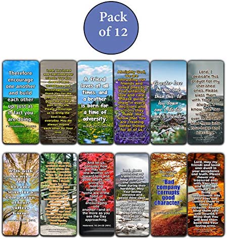 Popular Prayers and Bible Scriptures on Friendship Bookmarks - 12 Pack