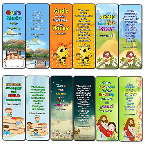 Thankful Bible Verses Bookmarks for Kids (60 Pack) - Bible Verses About Gratitude That Are Simple and Easy for Kids to Memorize