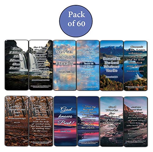Seek God's Plan Memory Verses Bookmarks (60-Pack) - Great Giveaways for ministries and Sunday Schools