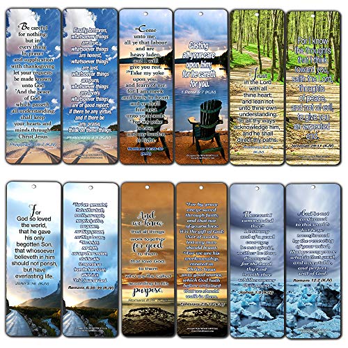 Most Highlighted Bible Verses Bookmarks Cards Bulk Set - KJV Version (60-Pack)- Religious Christian Inspirational Gifts to Encourage Men Women Boys Girls - Bible Study Sunday School War Room Decor